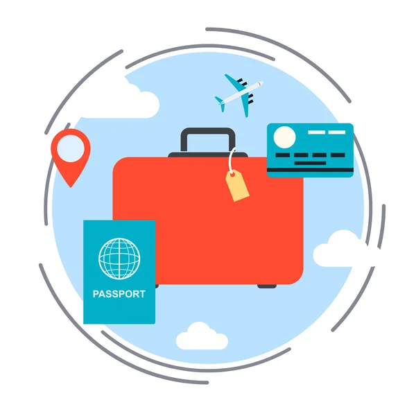 Viajes, vacaciones, concepto de vector de viaje — Vector de stock