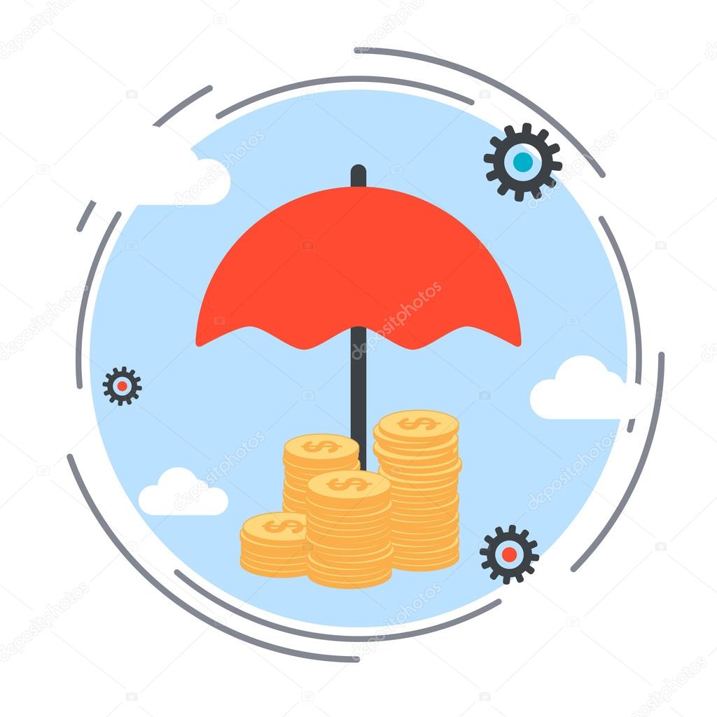 Insurance, funds protection, financial security vector concept