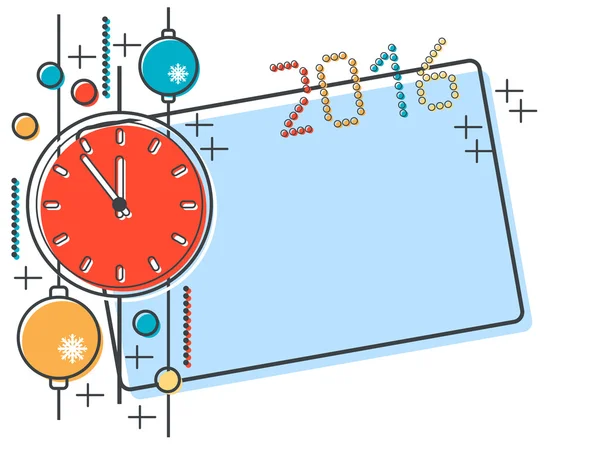 Dünne Linie und flache Design-Stil Weihnachten und Neujahr 2016 Vektor-Illustration — Stockvektor