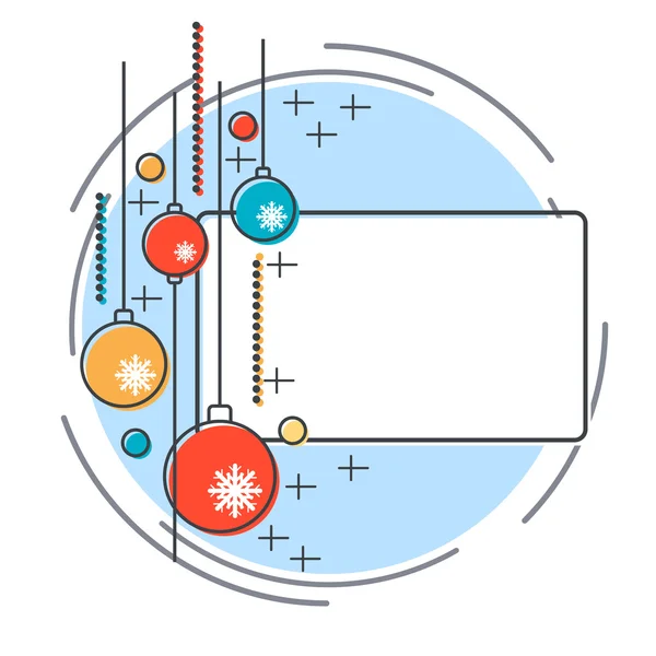 Línea delgada y diseño plano estilo Navidad y Año Nuevo vector ilustración — Vector de stock