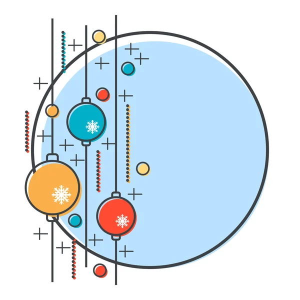 Línea delgada y diseño plano estilo Navidad y Año Nuevo vector ilustración — Vector de stock