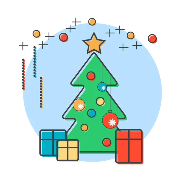 Navidad y año nuevo vector ilustración — Vector de stock