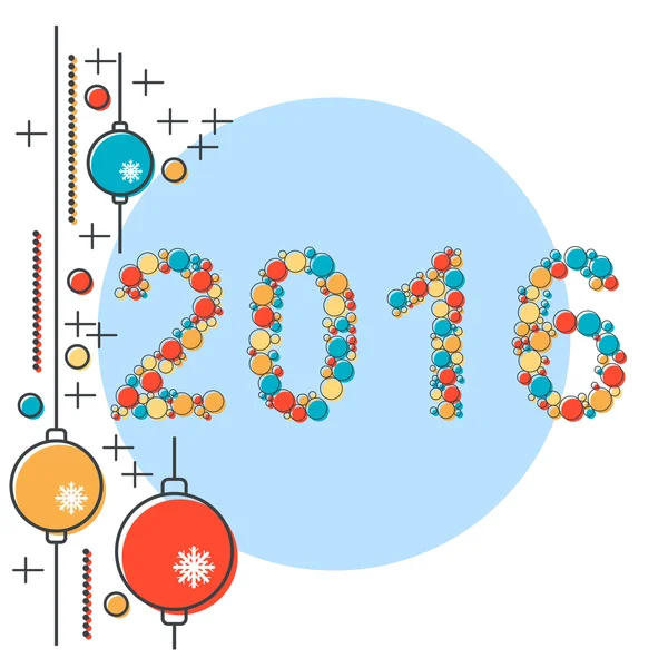 Векторная иллюстрация Рождества и Нового 2016 года — стоковый вектор