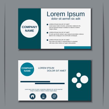 Modern iş iki taraflı kartvizit vektör tasarım şablonu
