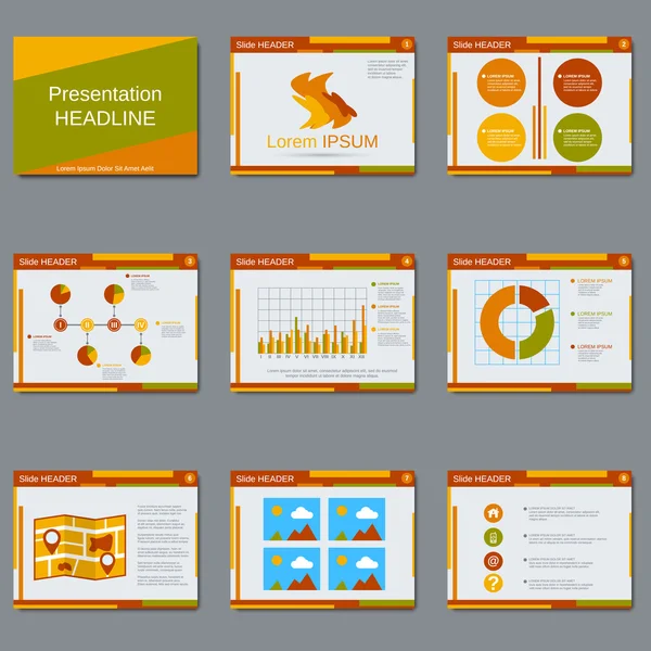 Professional business presentation, slide show vector design template