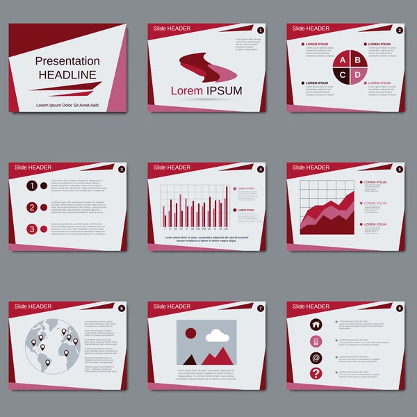 Professional business presentation, slide show vector design template — Stock Vector
