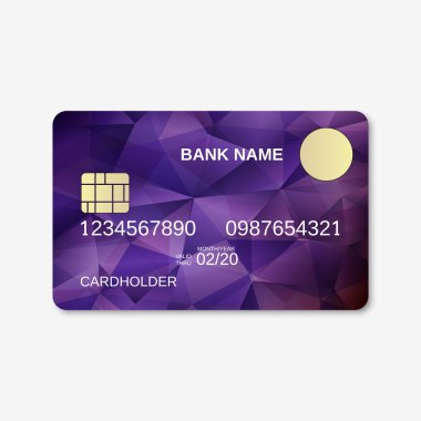 Banka kartı, kredi kartı, indirim kartı tasarım şablonu
