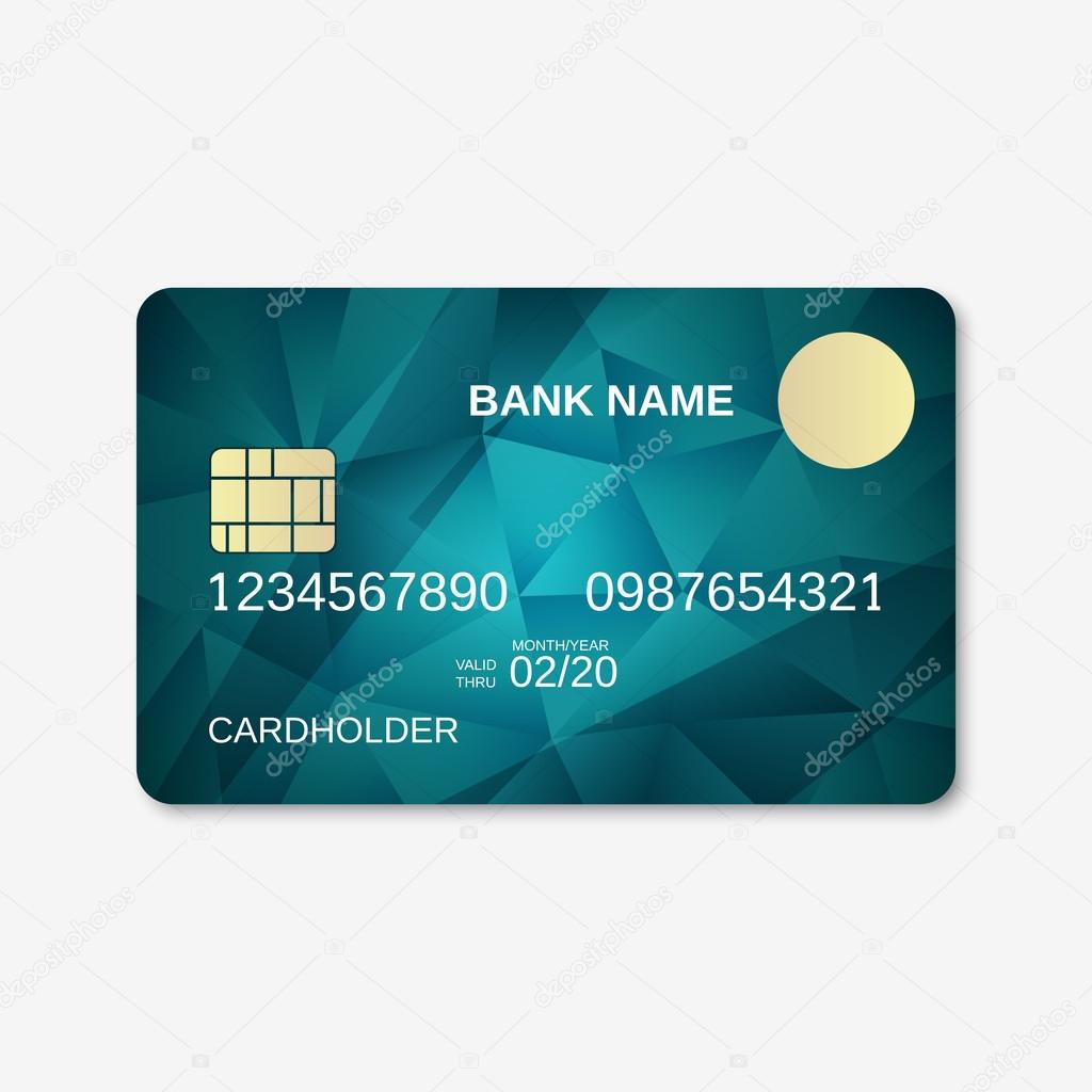 Bank card, credit card, discount card design template