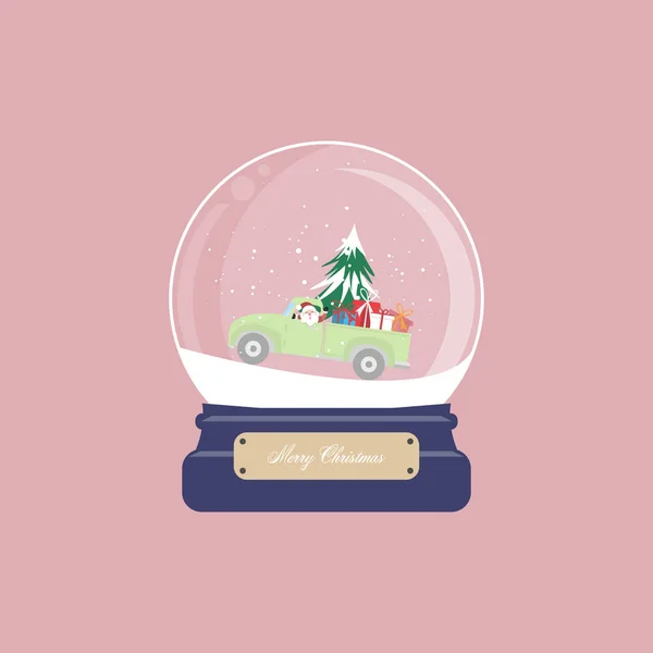 Süslü mutlu Noel kar küresi.