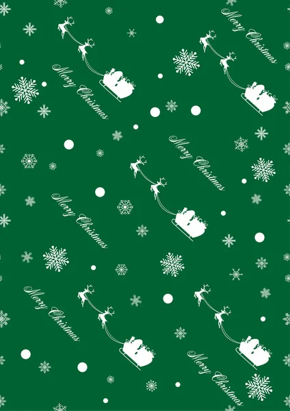 Patrón Sin Costuras Navidad Con Santa Claus Copos Nieve Sobre — Vector de stock