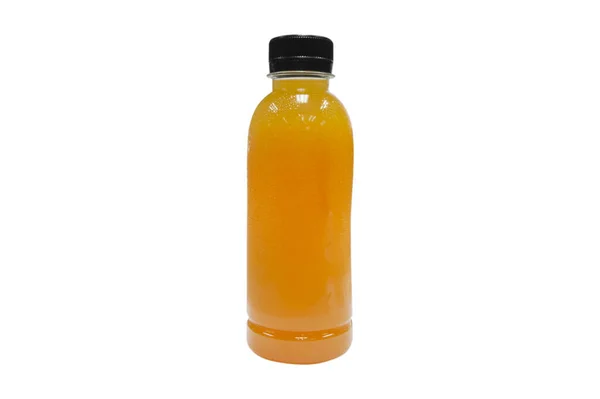 100 Sinaasappelsap Fles Geïsoleerd Witte Achtergrond Knippaden — Stockfoto