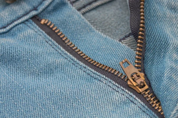 Detalle Cremallera Jeans Vaqueros — Foto de Stock