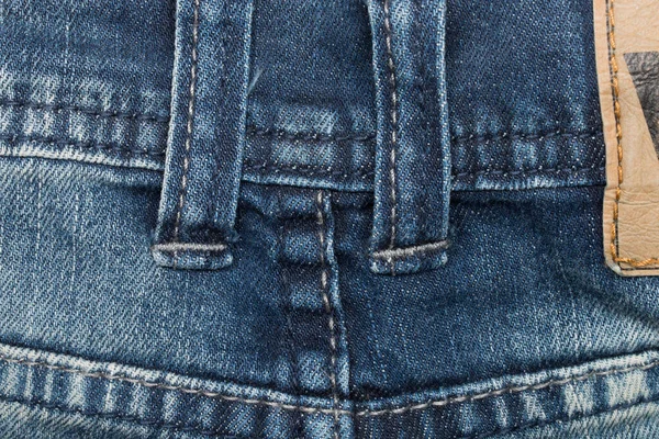 Fechar Denim Fundo Textura Jeans Azuis — Fotografia de Stock