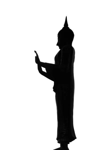 Buddha Staty Isolerad Vit Bakgrund — Stockfoto