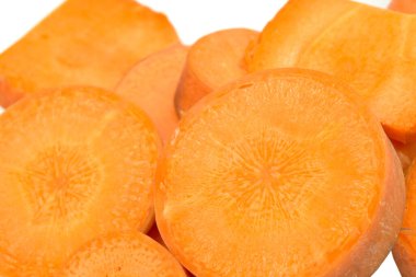 Dilimlenmiş havuç yakın plan..