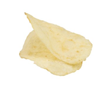 Patates cipsi beyaz arkaplanda izole. 