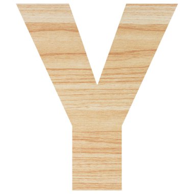 Ahşap desenli İngiliz alfabesi beyaz arkaplan kesme yolunda izole edildi