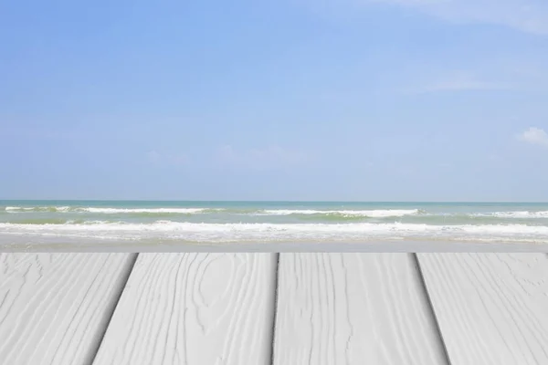 Legno Con Mare Tropicale Spiaggia — Foto Stock