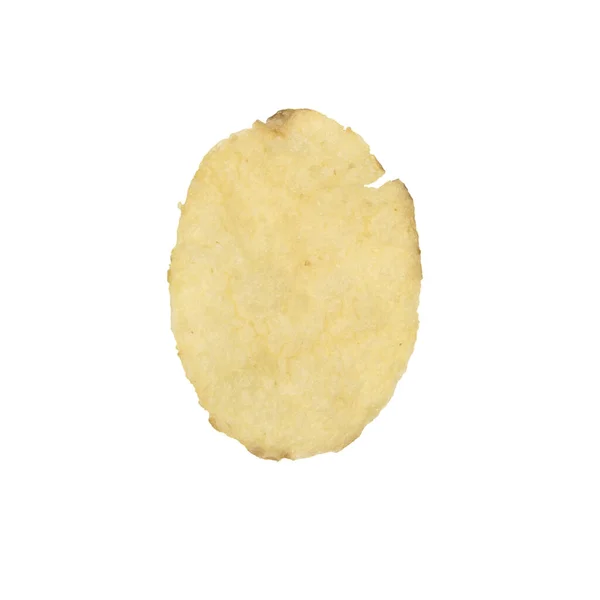 Single Potato Chip Isolerad Vit Bakgrund — Stockfoto