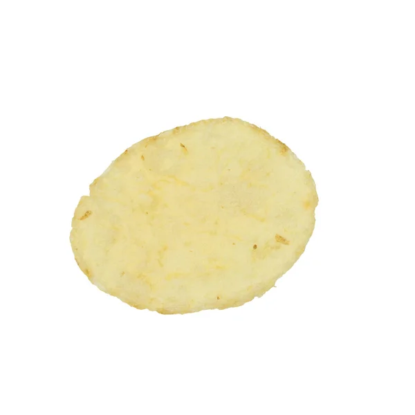 Einzelne Kartoffelchips Isoliert Auf Weißem Hintergrund — Stockfoto