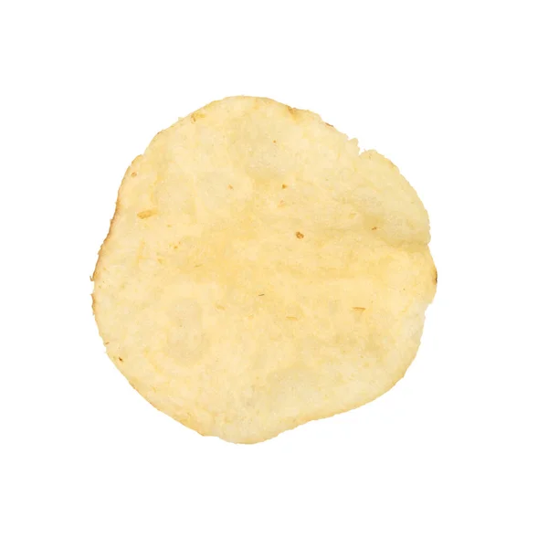 Single Potato Chip Isolerad Vit Bakgrund — Stockfoto