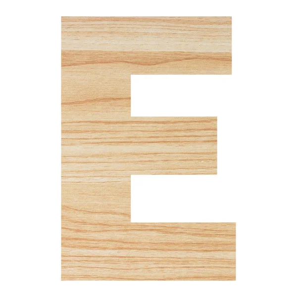 English Alphabet Wood Texture Isolated White Background Clipping Path — Stock Photo, Image