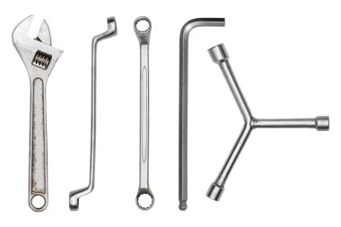 Beyaz arkaplanda izole edilmiş araç yapısı seti - kırpma yolları.