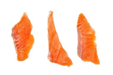 Somon parçası beyaz arka plan üzerinde izole - kırpma yolları