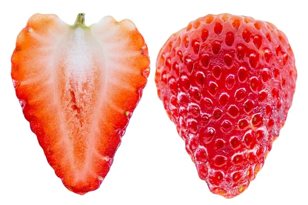 Strawberry Isolerad Vit Bakgrund Urklippsbanor — Stockfoto