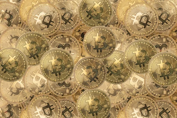 Guld Bitcoin Cryptocurrency Som Bakgrund — Stockfoto