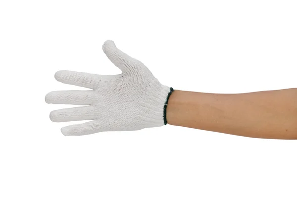 Hand Man Working Glove Isolated White Background Clipping Paths — Stock Photo, Image