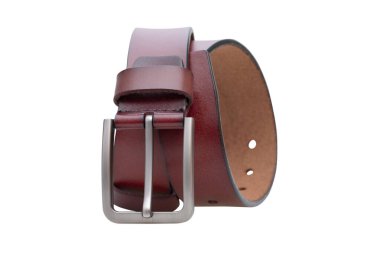 Beyaz arkaplanda izole edilmiş deri kemer - kırpma yolları.