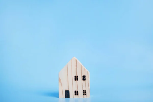 Modèle Maison Sur Fond Bleu Maison Familiale Assurance Investissement Immobilier — Photo