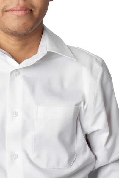 Retrato Joven Empresario Asiático Camisa Blanca Aislado Sobre Fondo Blanco —  Fotos de Stock