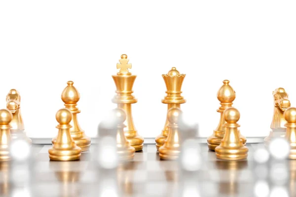 Schachfiguren Schachspiel Isoliert Auf Weißem Hintergrund — Stockfoto