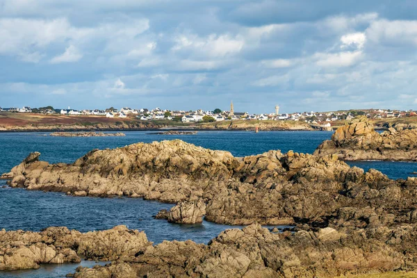 Plage Prat Ouessant Wyspa Ushant Bretanii Francuskie Skaliste Wybrzeże Północnej — Zdjęcie stockowe