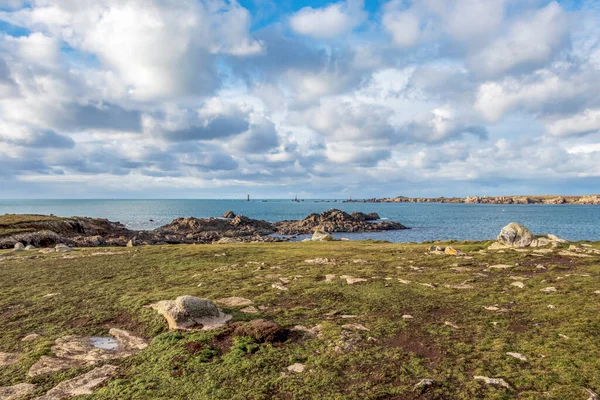 Plage Prat Ouessant Ilha Ushant Bretanha Costa Rochosa Francesa Norte Imagens Royalty-Free