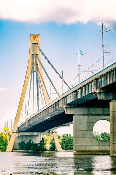 Деталь Пілону Моста Московський Збудованого Георгієм Фуксом Києві Україна — стокове фото