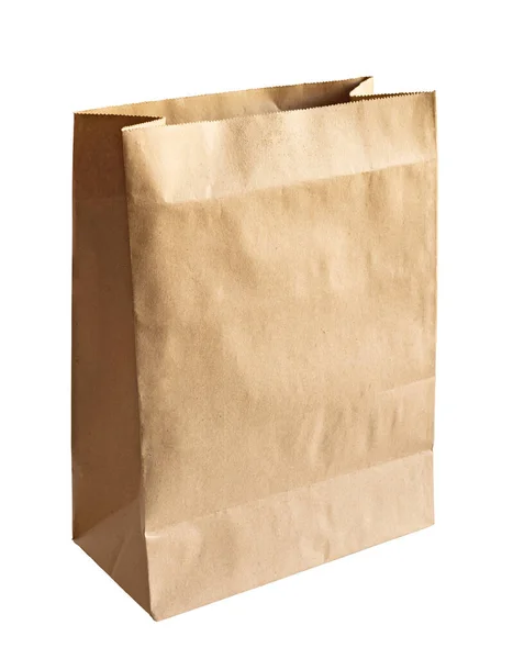 Brown Paper Bag Isolated White Background — Stock Photo, Image