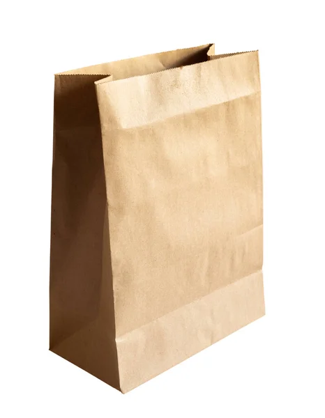 Brown Paper Bag Isolated White Background — Stock Photo, Image