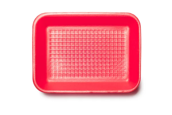 红色的泡沫托盘 — 图库照片