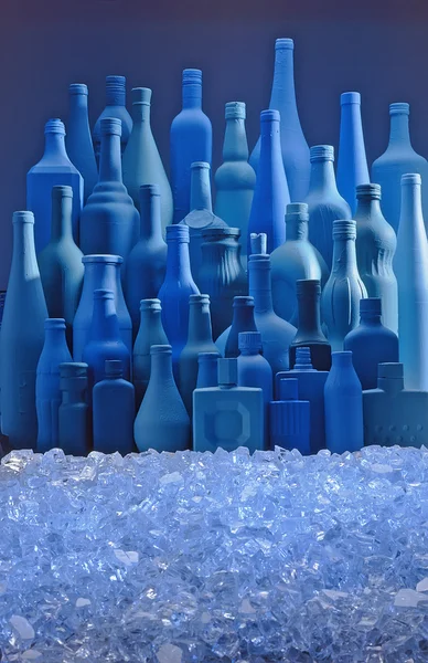 Bottles Skyline and Ice — Stock Photo, Image