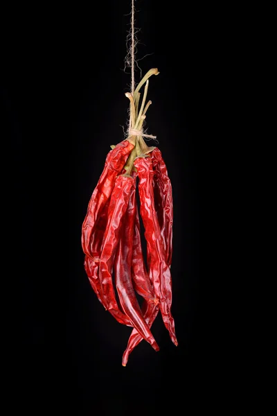 Hanged Sear Chili Peppers — Stock Photo, Image