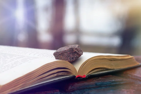 Piedra en un libro — Foto de Stock