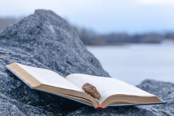 Stone on a Book — Stock Photo, Image