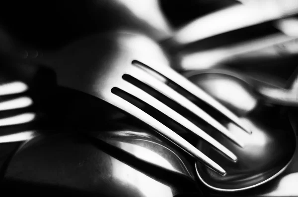 Abstract Black and White Forks — Stock Photo, Image