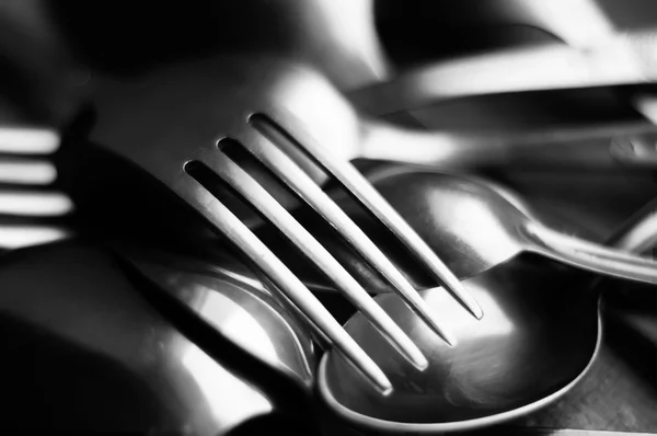 Abstract Black and White Forks — Stock Photo, Image