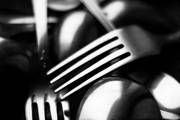 Abstract Black and White Forks — Stock Photo, Image