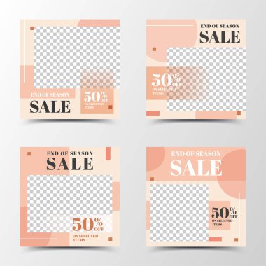 Basit bir sosyal medya şablonu dizaynı yumuşak pembe renkte, kadın, güzellik ya da ruhla ilgili bir görüntü yaratıyor, satışlar için uygun, ticari promosyon