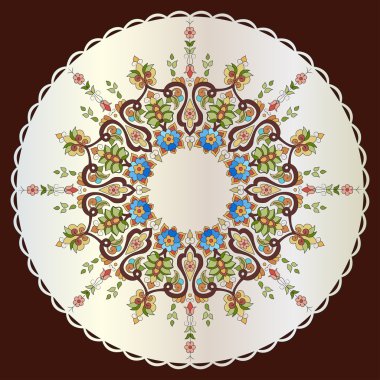 Antika Osmanlı Türk desen vektör tasarımı yetmiş dokuz